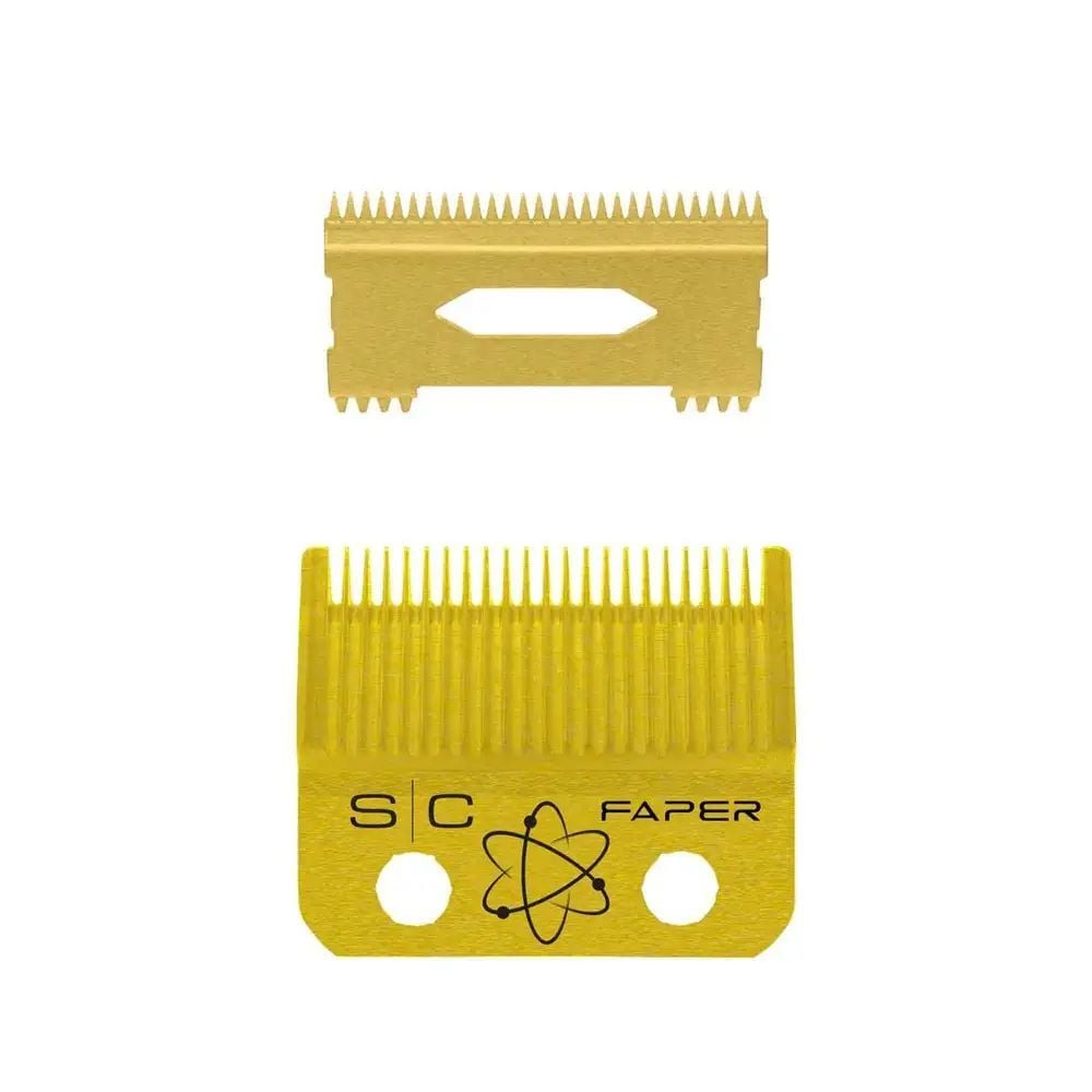 Gamma+ StyleCraft Slim Deep Tooth Faper Blade Set Gold