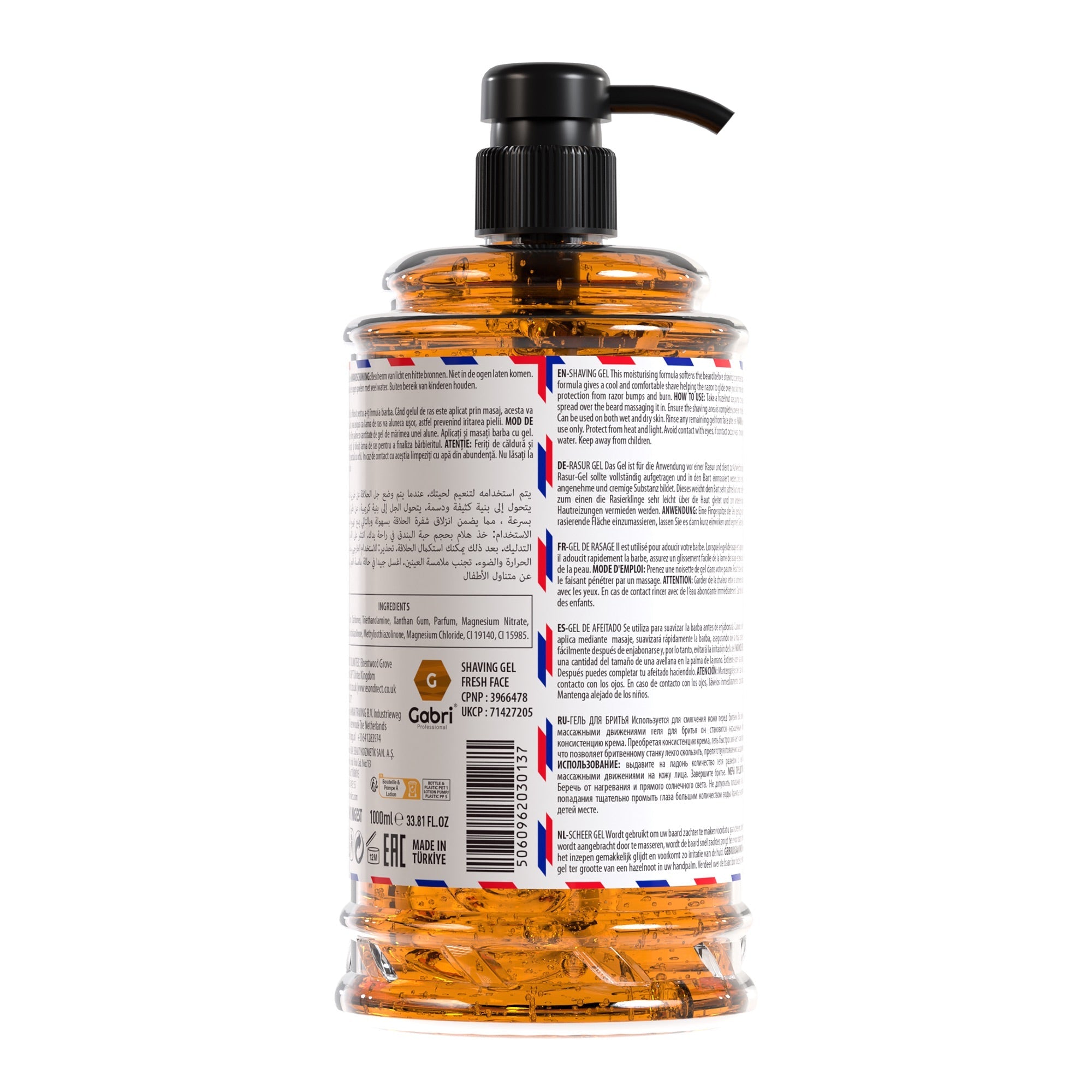 Gabri Professional - Shaving Gel Fresh Face Gold Touch 1000ml