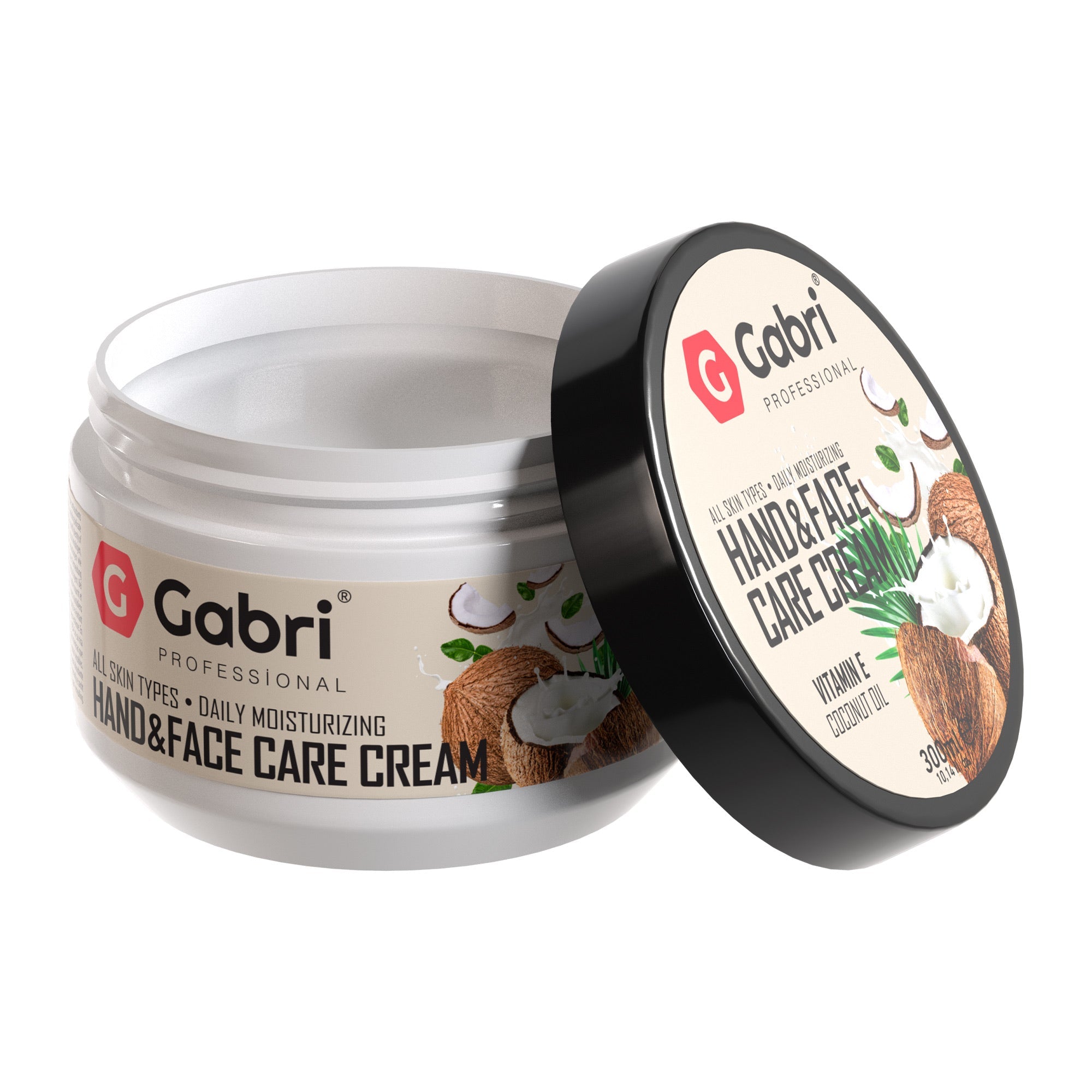 Gabri Professional - Hand & Face Care Cream Vitamin E Coconut Oil 300ml