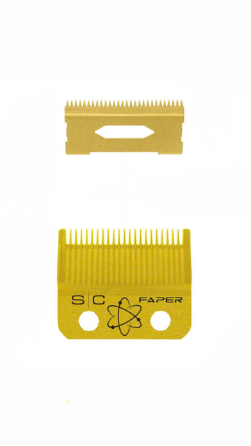 Gamma+ StyleCraft Slim Deep Tooth Faper Blade Set Gold