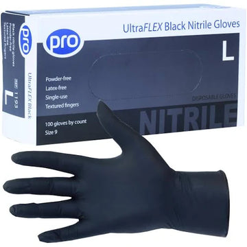 UltraFLEX - Black Nitrile Gloves Large 100pcs