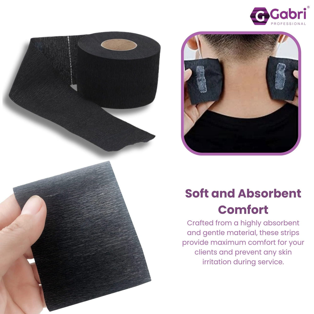 Gabri Professional - Barber Neck Strip Black 5x100pcs