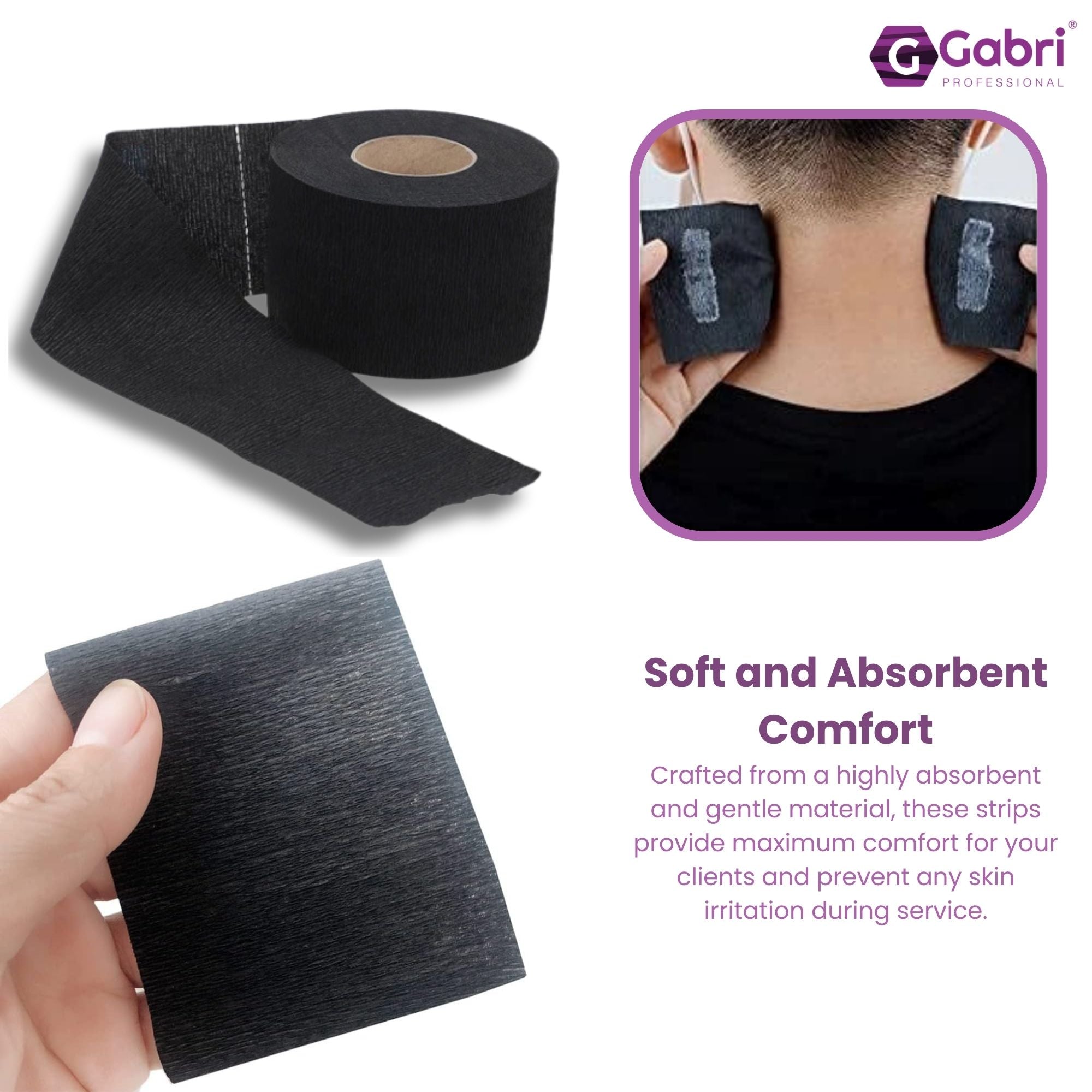 Gabri Professional - Barber Neck Strip Black 5x100pcs