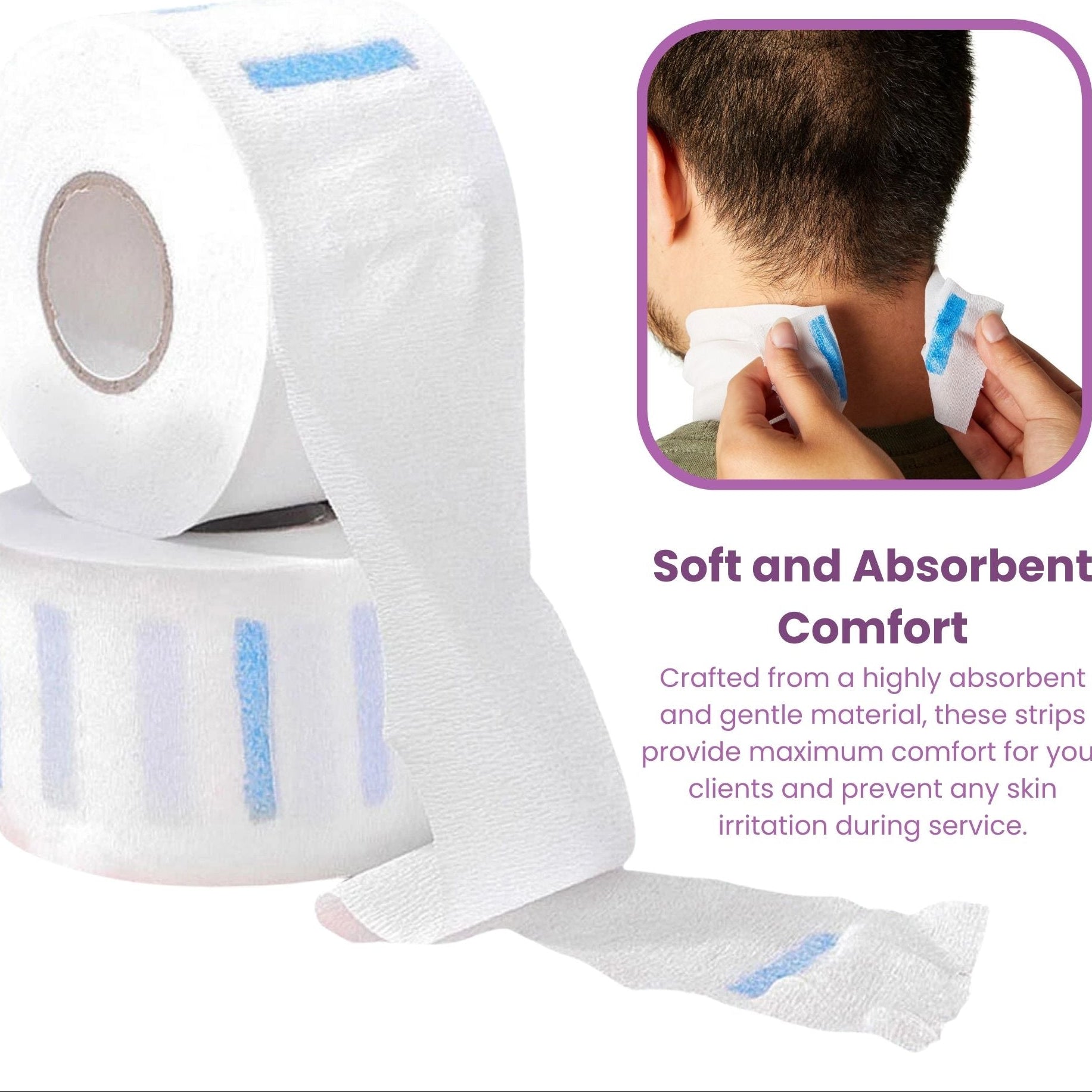 Professional Barber Neck Strip White 5x100pcs