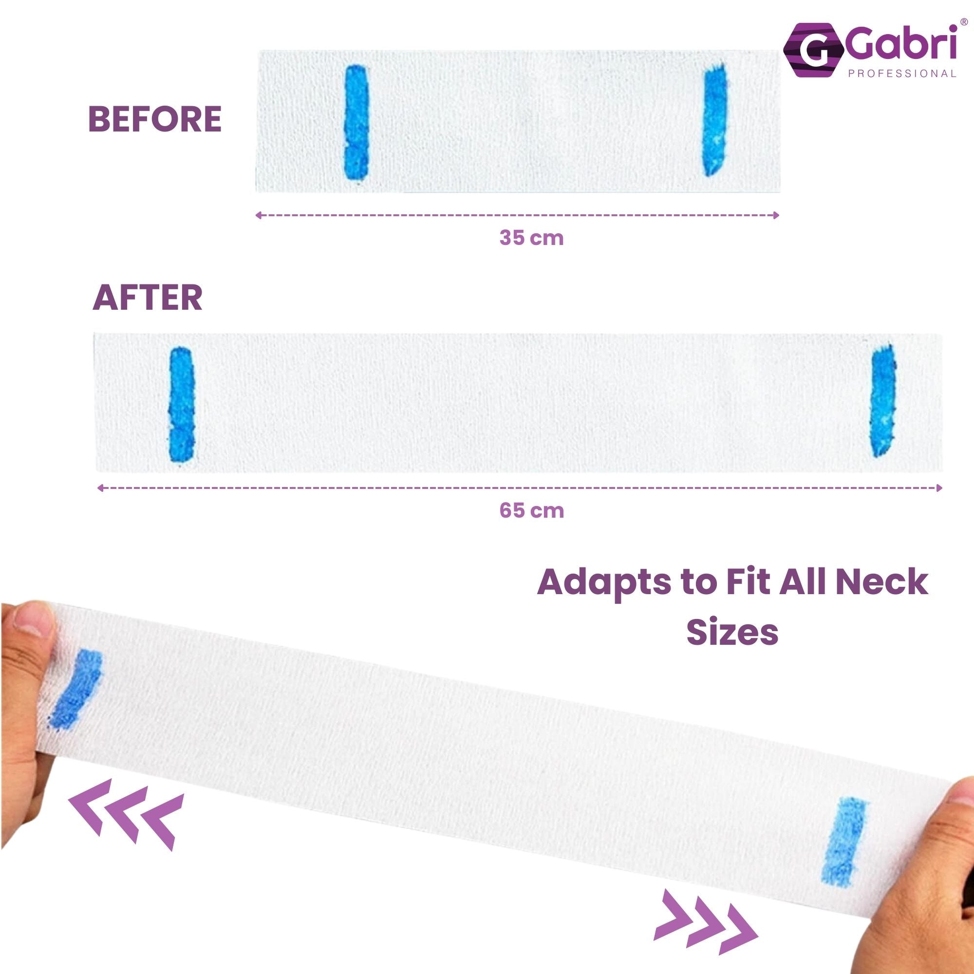 Gabri Professional - Barber Neck Strip White 5x100pcs