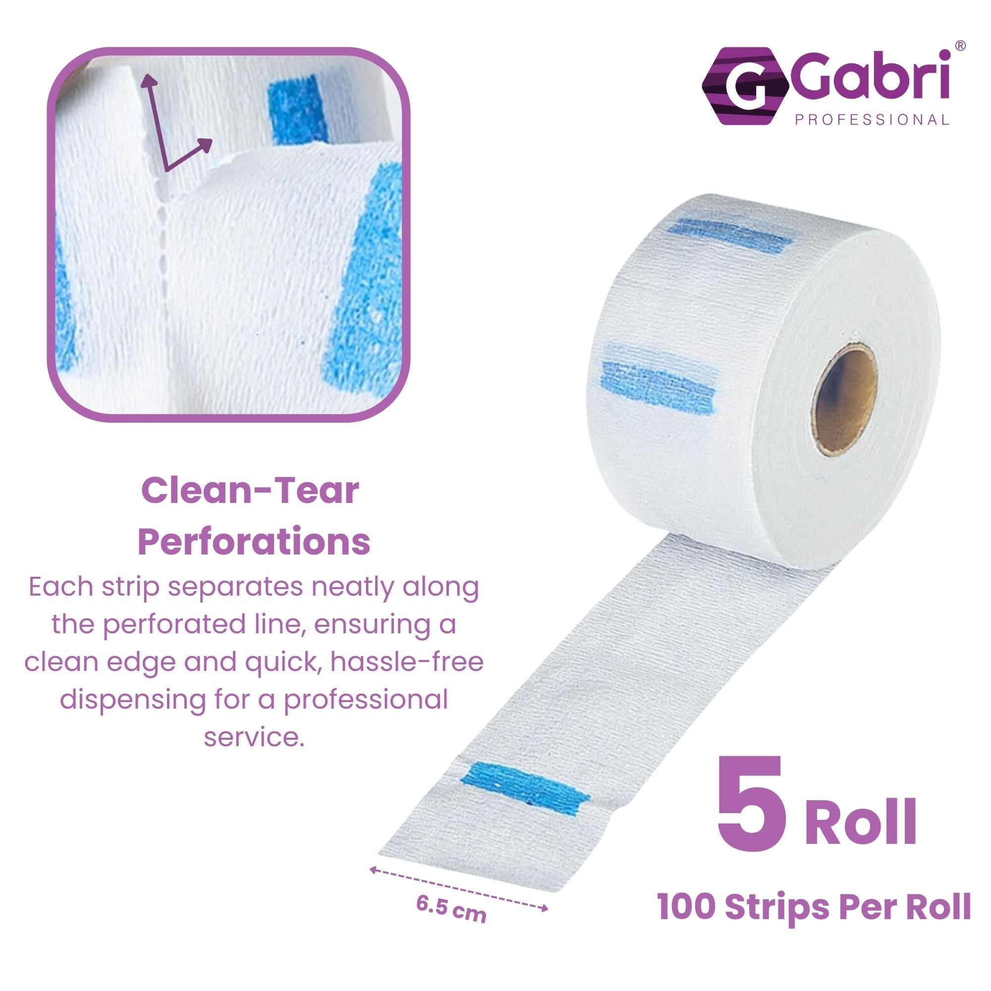 Gabri Professional - Barber Neck Strip White 5x100pcs