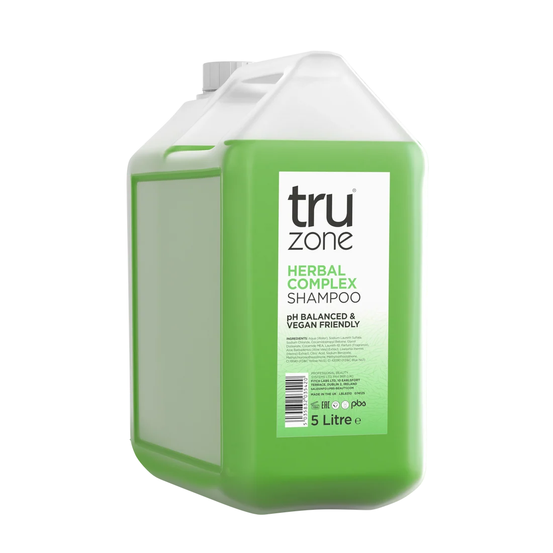 TRUZONE HERBAL COMPLEX 5L SHAMPOO pH BALANCED & VEGAN FRIENDLY