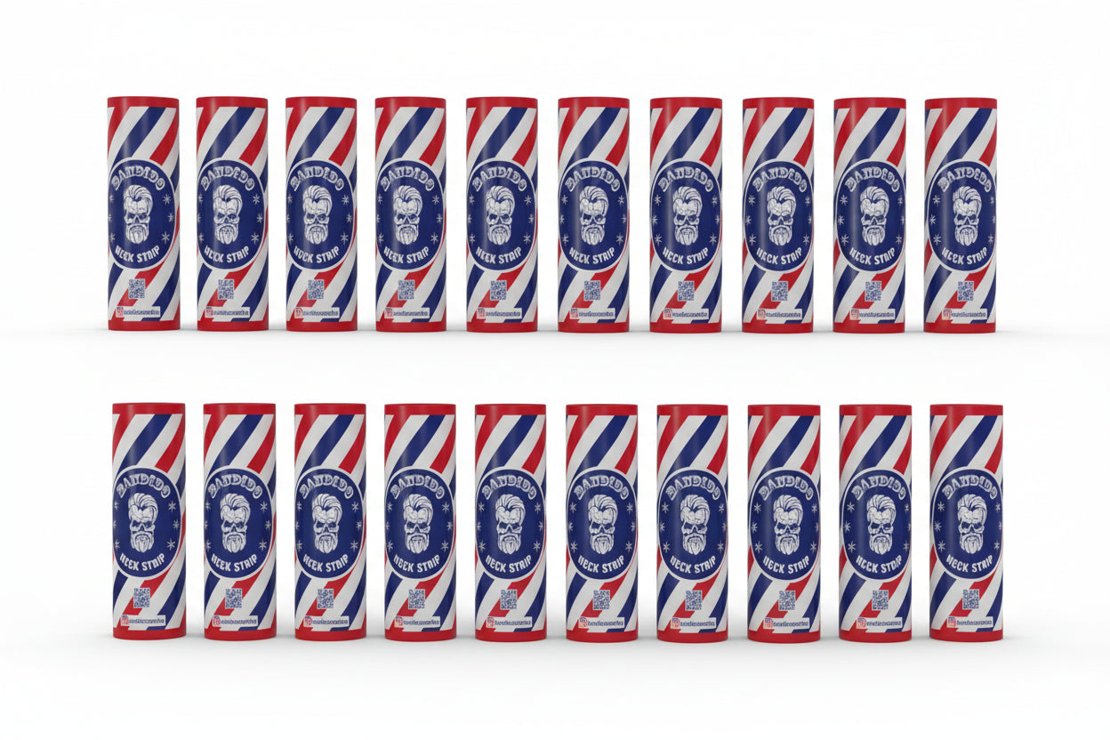 Bandido - Disposable & Elastic Box Of Neck Strips 20 Strips x 5 Rolls In Each Strip