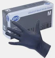 UltraFLEX - Black Nitrile Gloves Medium 100pcs